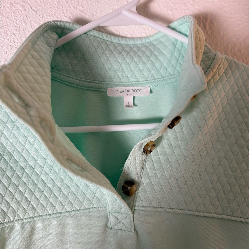 Talbots Light Green Quilted Pullover - image 2